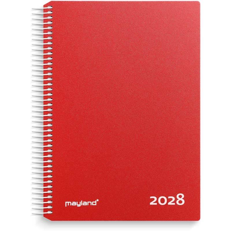 Timekalender, Mayland Classic, 190x242mm &aring;r: 2028, r&oslash;d,