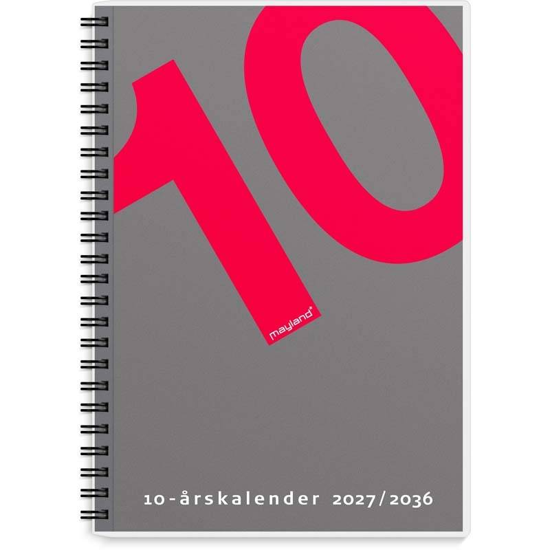 &Aring;rskalender, Mayland, 10 years, 154 x216mm &aring;r: 2027, Flerfarvet,