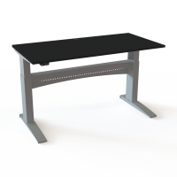 Hæve-/sænkebord | 160x80 cm | Sort  med sølv stel