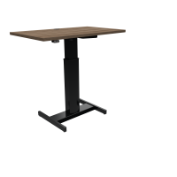 Hæve-/sænkebord | 100x60 cm | Valnød med sort stel