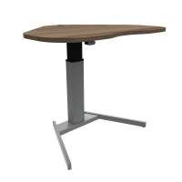 Hæve-/sænkebord | 117x90 cm | Valnød med sølv stel