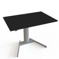 H&aelig;ve-/s&aelig;nkebord | 120x80 cm | Sort  med s&oslash;lv stel