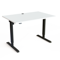 Hæve-/sænkebord | 120x80 cm | Hvid med sort stel