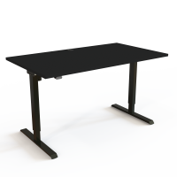 H&aelig;ve-/s&aelig;nkebord | 140x80 cm | Sort  med sort stel