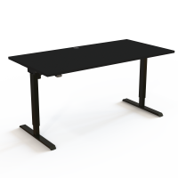 Hæve-/sænkebord | 160x80 cm | Sort  med sort stel