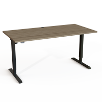 Hæve-/sænkebord | 160x80 cm | Valnød med sort stel