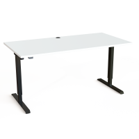 Hæve-/sænkebord | 160x80 cm | Hvid med sort stel