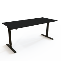 H&aelig;ve-/s&aelig;nkebord | 180x80 cm | Sort  med sort stel