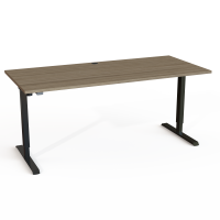 Hæve-/sænkebord | 180x80 cm | Valnød med sort stel