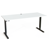 Hæve-/sænkebord | 180x80 cm | Hvid med sort stel