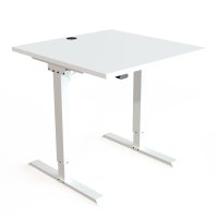 Hæve-/sænkebord | 80x80 cm | Hvid med hvidt stel