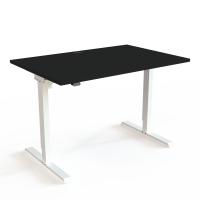 H&aelig;ve-/s&aelig;nkebord | 120x80 cm | Sort  med hvidt stel