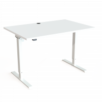 Hæve-/sænkebord | 120x80 cm | Hvid med hvidt stel