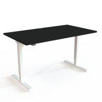H&aelig;ve-/s&aelig;nkebord | 140x80 cm | Sort  med hvidt stel