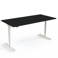 Hæve-/sænkebord | 160x80 cm | Sort  med hvidt stel