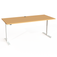 Hæve-/sænkebord | 180x80 cm | Bøg med hvidt stel