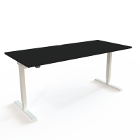 H&aelig;ve-/s&aelig;nkebord | 180x80 cm | Sort  med hvidt stel