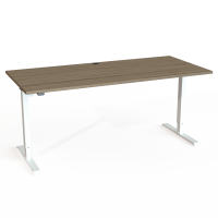 Hæve-/sænkebord | 180x80 cm | Valnød med hvidt stel