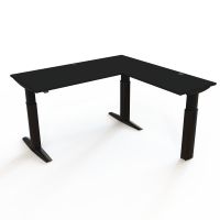 H&aelig;ve-/s&aelig;nkebord | 180x180 cm | Sort  med sort stel