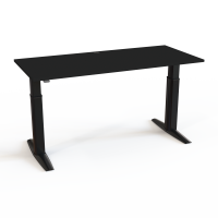H&aelig;ve-/s&aelig;nkebord | 180x80 cm | Sort  med sort stel