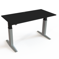 Hæve-/sænkebord | 160x80 cm | Sort  med sølv stel