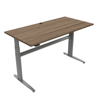 Hæve-/sænkebord | 160x80 cm | Valnød med sølv stel