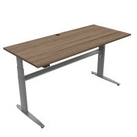 Hæve-/sænkebord | 180x80 cm | Valnød med sølv stel