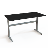 Hæve-/sænkebord | 160x80 cm | Sort  med sølv stel