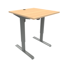 Hæve-/sænkebord | 80x80 cm | Bøg med sølv stel