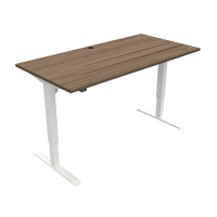 Hæve-/sænkebord | 160x80 cm | Valnød med hvidt stel