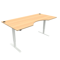 Hæve-/sænkebord | 200x100 cm | Bøg med hvidt stel