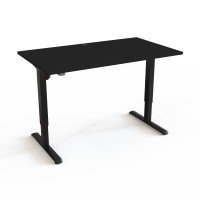 H&aelig;ve-/s&aelig;nkebord | 140x80 cm | Sort  med sort stel