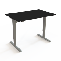H&aelig;ve-/s&aelig;nkebord | 120x80 cm | Sort  med s&oslash;lv stel