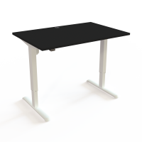 H&aelig;ve-/s&aelig;nkebord | 120x80 cm | Sort  med hvidt stel