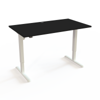 H&aelig;ve-/s&aelig;nkebord | 140x80 cm | Sort  med hvidt stel
