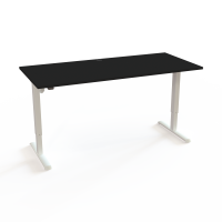 H&aelig;ve-/s&aelig;nkebord | 180x80 cm | Sort  med hvidt stel
