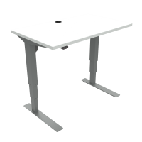 Hæve-/sænkebord | 100x60 cm | Hvid med sølv stel