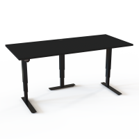 H&aelig;ve-/s&aelig;nkebord | 180x80 cm | Sort  med sort stel