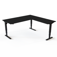 H&aelig;ve-/s&aelig;nkebord | 180x180 cm | Sort  med sort stel