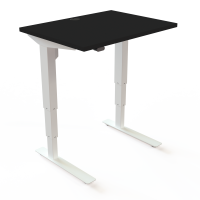 Hæve-/sænkebord | 80x60 cm | Sort  med hvidt stel