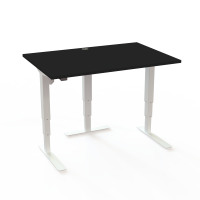 H&aelig;ve-/s&aelig;nkebord | 120x80 cm | Sort  med hvidt stel