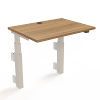 H&aelig;ve-/s&aelig;nkebord | 80x60 cm | Valn&oslash;d med hvidt stel