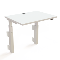 H&aelig;ve-/s&aelig;nkebord | 80x60 cm | Hvid med hvidt stel