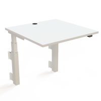 H&aelig;ve-/s&aelig;nkebord | 80x80 cm | Hvid med hvidt stel