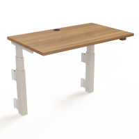 H&aelig;ve-/s&aelig;nkebord | 100x60 cm | Valn&oslash;d med hvidt stel