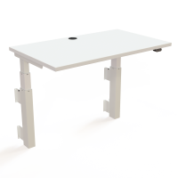 H&aelig;ve-/s&aelig;nkebord | 100x60 cm | Hvid med hvidt stel