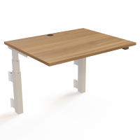 H&aelig;ve-/s&aelig;nkebord | 100x80 cm | Valn&oslash;d med hvidt stel