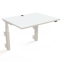 H&aelig;ve-/s&aelig;nkebord | 100x80 cm | Hvid med hvidt stel