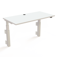 H&aelig;ve-/s&aelig;nkebord | 120x60 cm | Hvid med hvidt stel