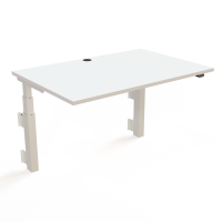 H&aelig;ve-/s&aelig;nkebord | 120x80 cm | Hvid med hvidt stel